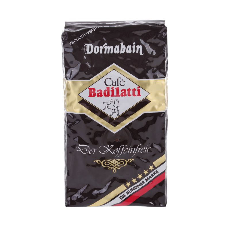 Dunkelbraune Produktverpackung Badilatti Dormabain 250 g Bohnen