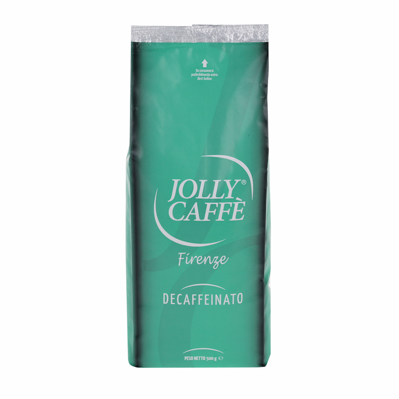 Grüne Produktverpackung Jolly Decaffeinato 500 g Bohnen