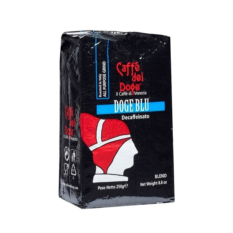 Schwarze Verpackung Caffè del Doge Decaffeinato 250 g gemahlen